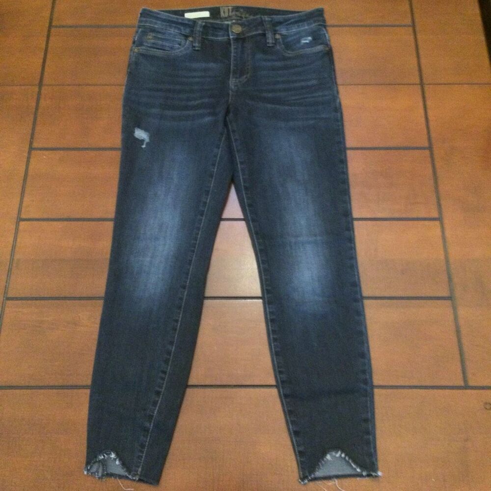 Kut Carlo ankle skinny blue jeans size 6